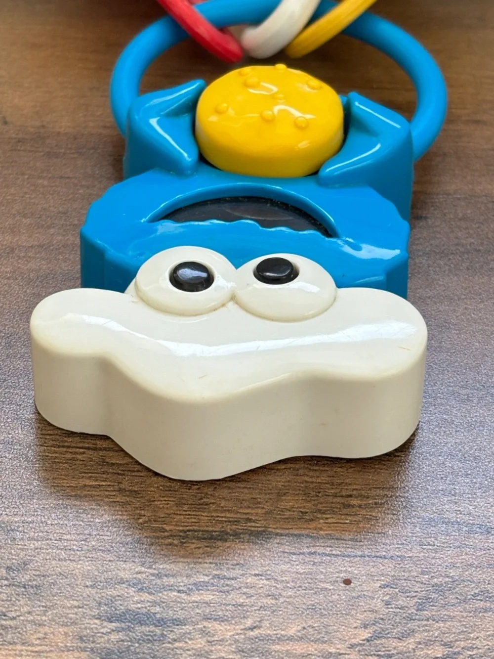 VINTAGE Sesame Street Cookie Monster Baby Rattle Teether Activity Toy Tyco 1995
